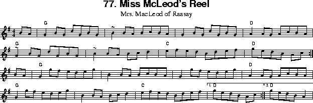 notes for Miss McLeod's Reel