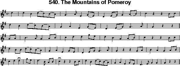 notes for The Mountains of Pomeroy