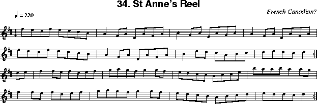 notes for St-Anne's Reel